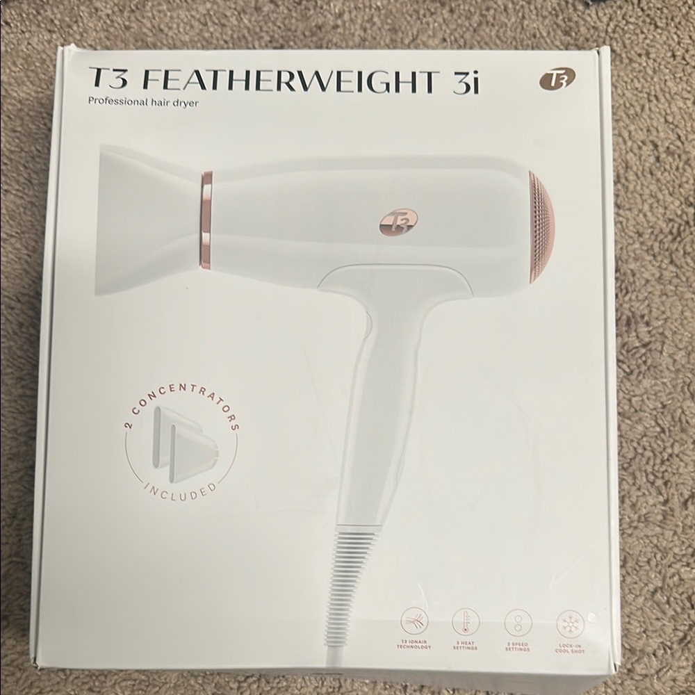 T3 White and Gold Featherweight 3i Hair Dryer